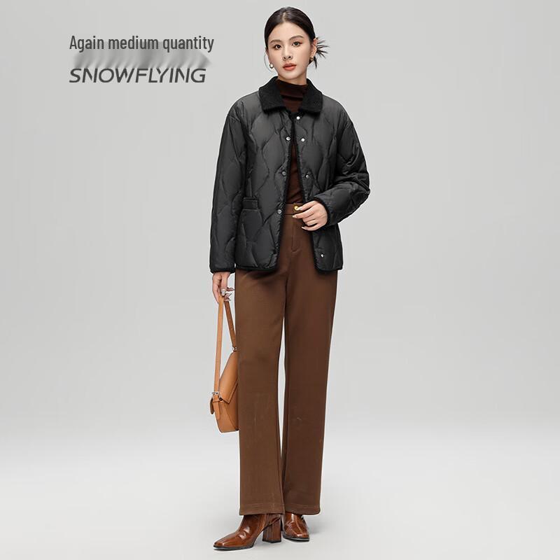 SNOWFLYING Women's Fashion Lapel Duck Down Jacket