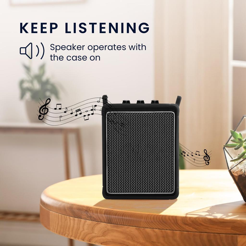 kwmobile Marshall Stockwell II Case - Protective Speaker Case, Shockproof, Soft Silicone - Black