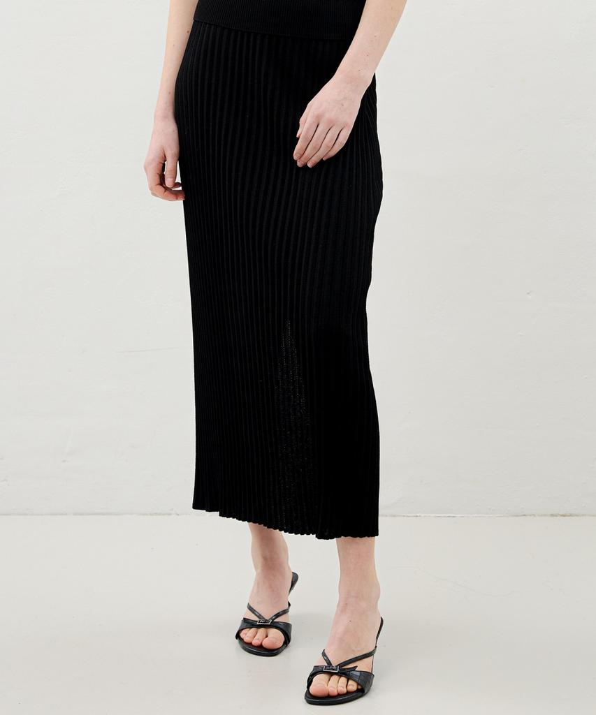 Ollibeudeollibeu Shobari Pleated Knit Skirt Ok6Ss2550
