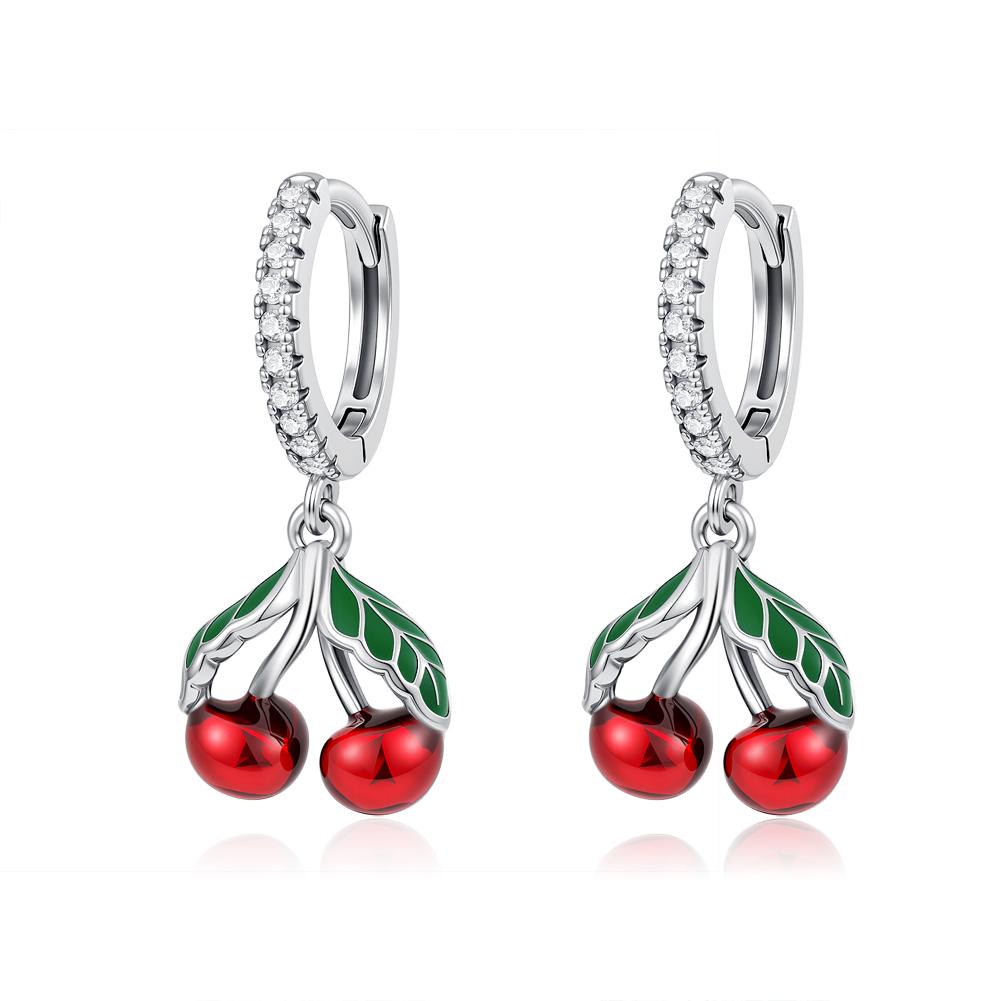 925 Silver Starry Sky Cherry Butterfly Flower Bow Drop Earrings Ear Stud Fine Trinkets Jewelry Women