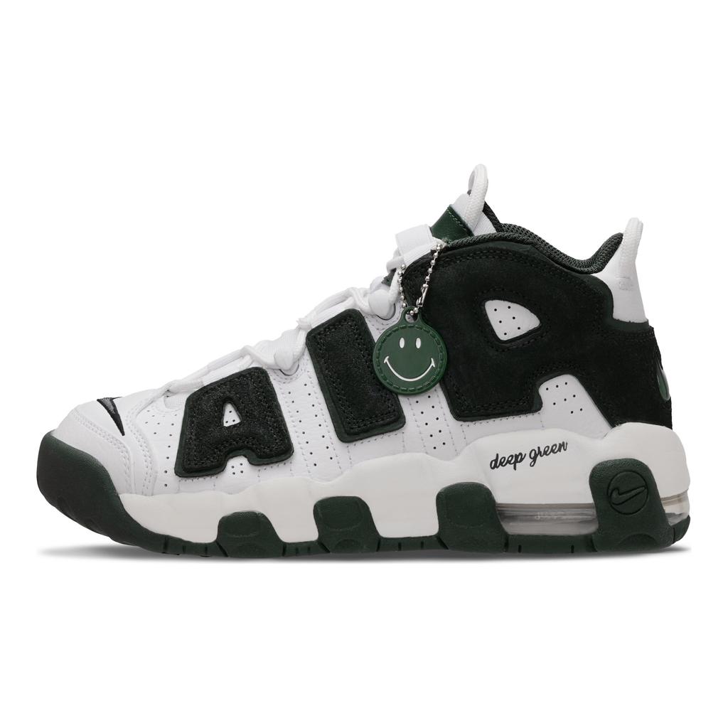 Nike Air More Uptempo Vintage Basketball Shoes Women's High top White/Green FQ1938-100(Team645-)