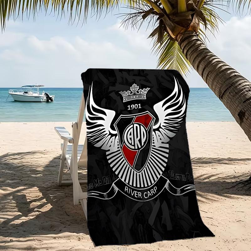 Beach Towel with Club Atlético River Plate Pattern - soft,absorbent,machine washable Lightweight&Modern,swimming,Travel Essentials