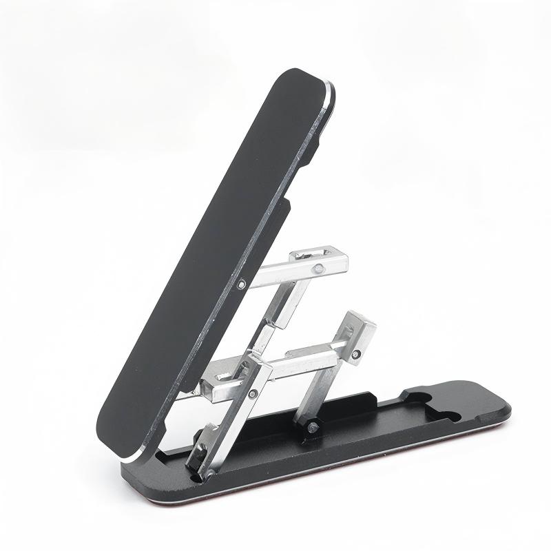 Back Sticker Phone Stand Foldable Ultra-thin Invisible Desktop Portable Phone Case Adhesive Alloy Support Stand Manual clip чёрный
