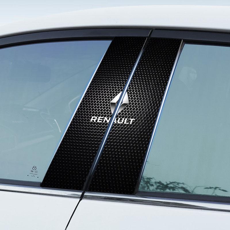 2Pcs Car Logo Center Pillar Protective Film Anti-scratch Sticker Decal For Renault Dacia Markers Koleos Clio Laguna 2 Megane 2 3 Duster Logan