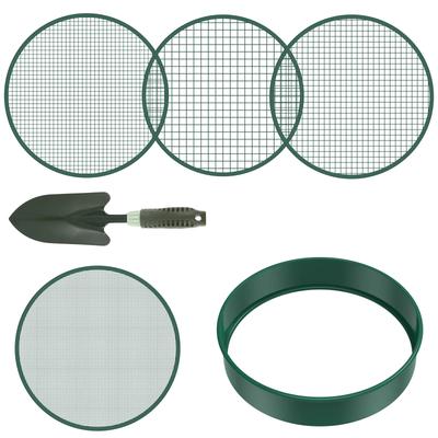 Soil Sifter Metal Garden Sieve Stainless Steel Meaty Garden Compost Soil Stone Sieve Mesh Filtration Gardening Tool 3/6/9/12Mm