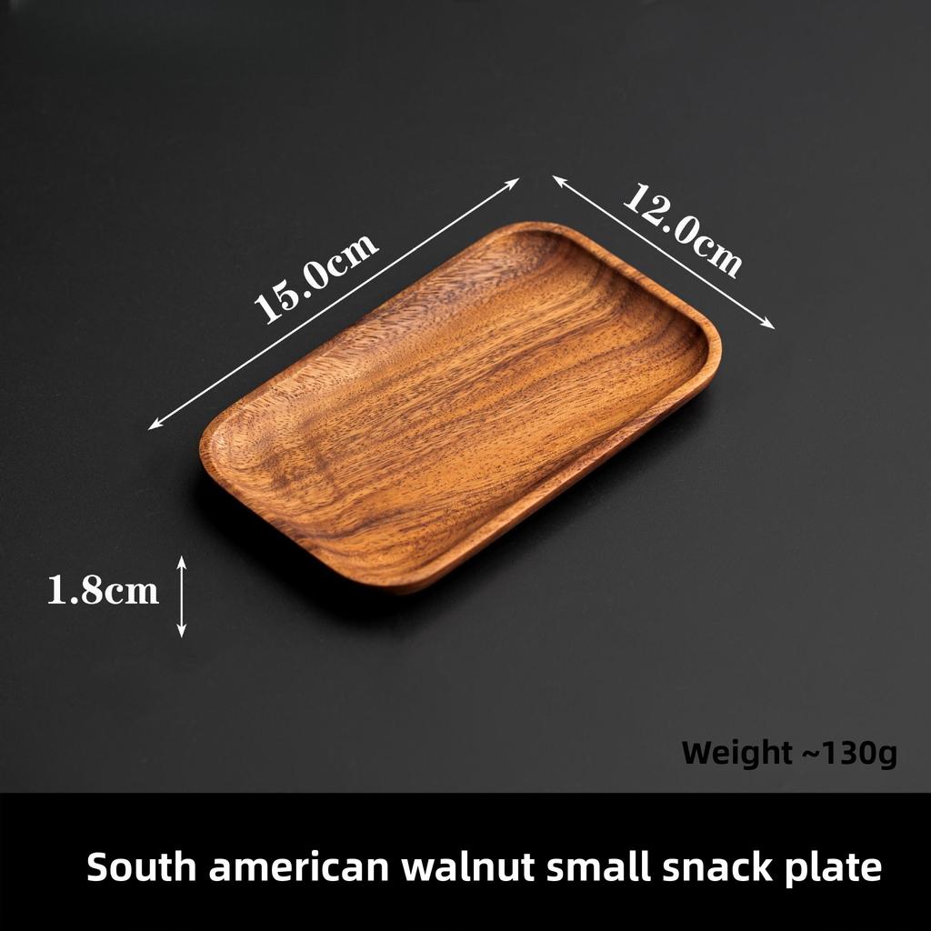 Black Walnut Sushi Plate Wooden Fruit Tray Minimalist Snack Dish High Foot Serving Plate
