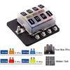 8 Way Blade Fuse Box Holder, 8 Way ATC/ATO Blade Fuse Holder Box, 8 Way ATC/ATO Blade Fuse Holder Box with 5A/1-A/15A/20A Fuses, 8 Way Blade Fuse