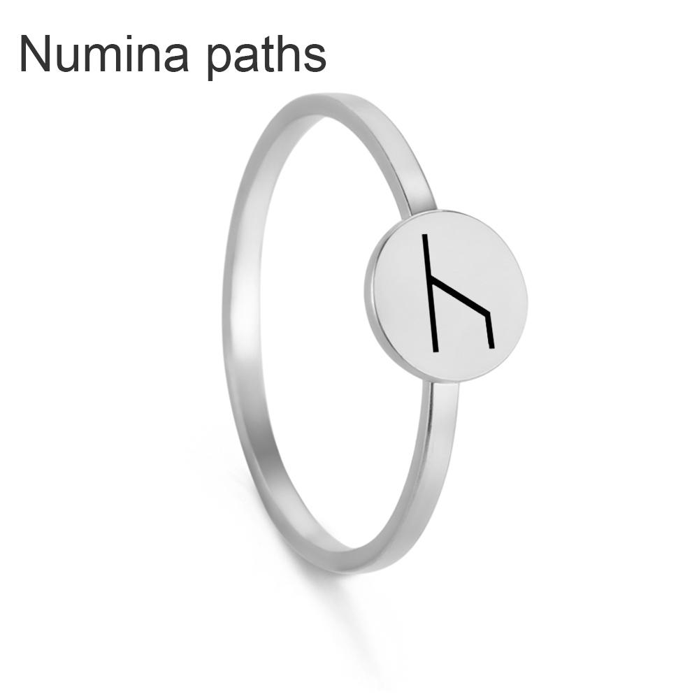 Dawapara Vintage Odin Symbol Ring Tribal Ancient Symbols Runes Wiccan Protection Amulet Finger Rings Stainless Steel Jewelry