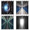 2pcs/set 3D Spacecraft Cabin Window Curtain Science Fiction Futurism Bedroom Living Room Decor Blackout Polyester Fabric Curtain