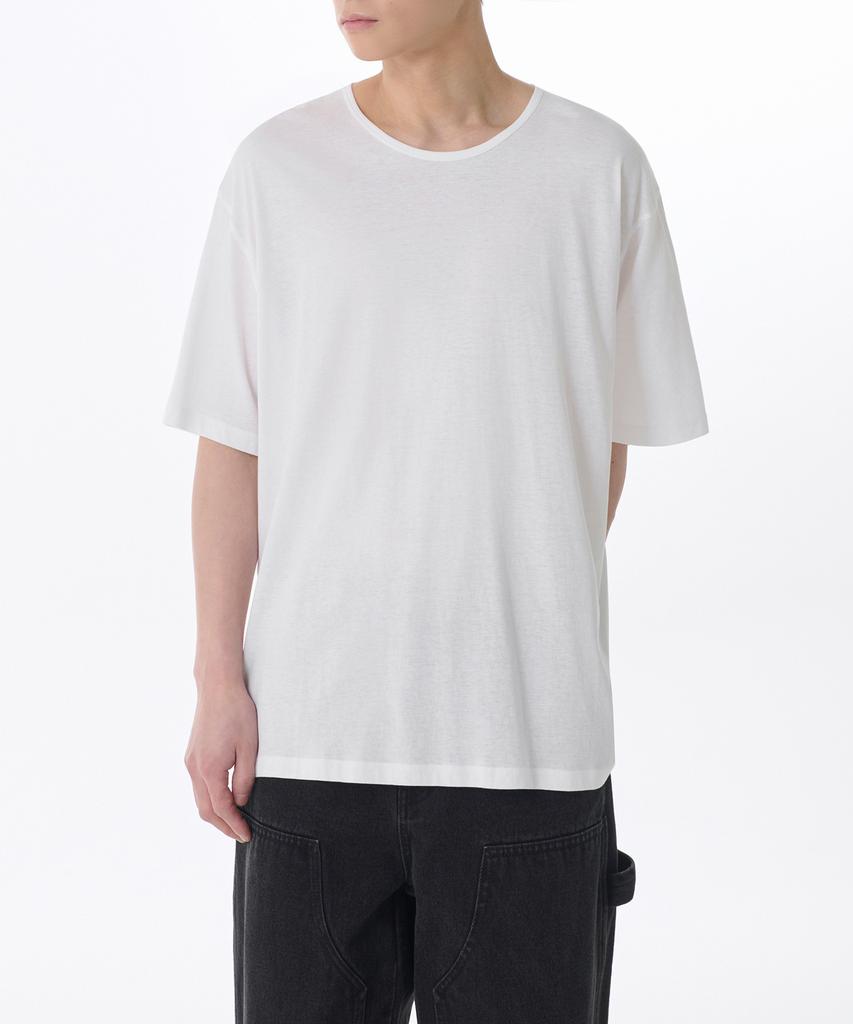 MUSINSA STANDARD Relaxed Lightweight Cr Scoop Neck T-Shirt [White]