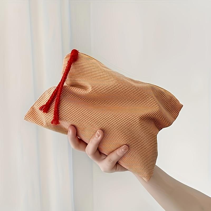 

Женский классический маленький клетчатый кошелек для монет, ретро контрастный дизайн, портативный и вместительный, многофункциональная уличная сумка для хранения. оранжевый