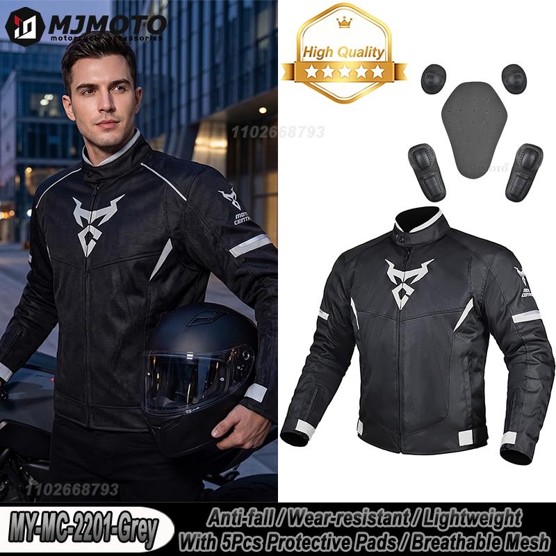 Summer Motorcycle Riding Jacket Men Women Mesh Breathable Motocross Jacket Anti-fall Motorbike Jacket With 5pcs Protection Pad