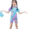 Girls' One-Piece Swimsuit 2024: New Style Boxer Design for Middle and Older Children