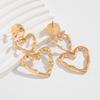 DIEZI Punk Fashion Heart Tassel Stud Earrings For Women Girls Gift Party Vintage Gold Silver Color Earrings Jewelry Accessories
