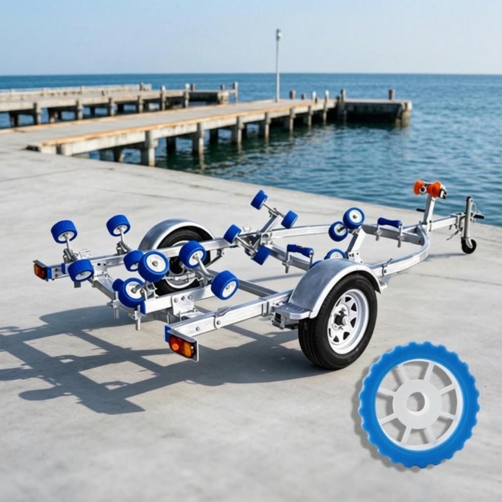 Boat Trailer Roller Replacement Ribbed for Marine Transport Wheel