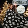 Extra Large 60x80 Inch Halloween Skull Print Blanket - Super Soft Cozy Throw for Sofa, Camping & Home Decor - Machine Washable