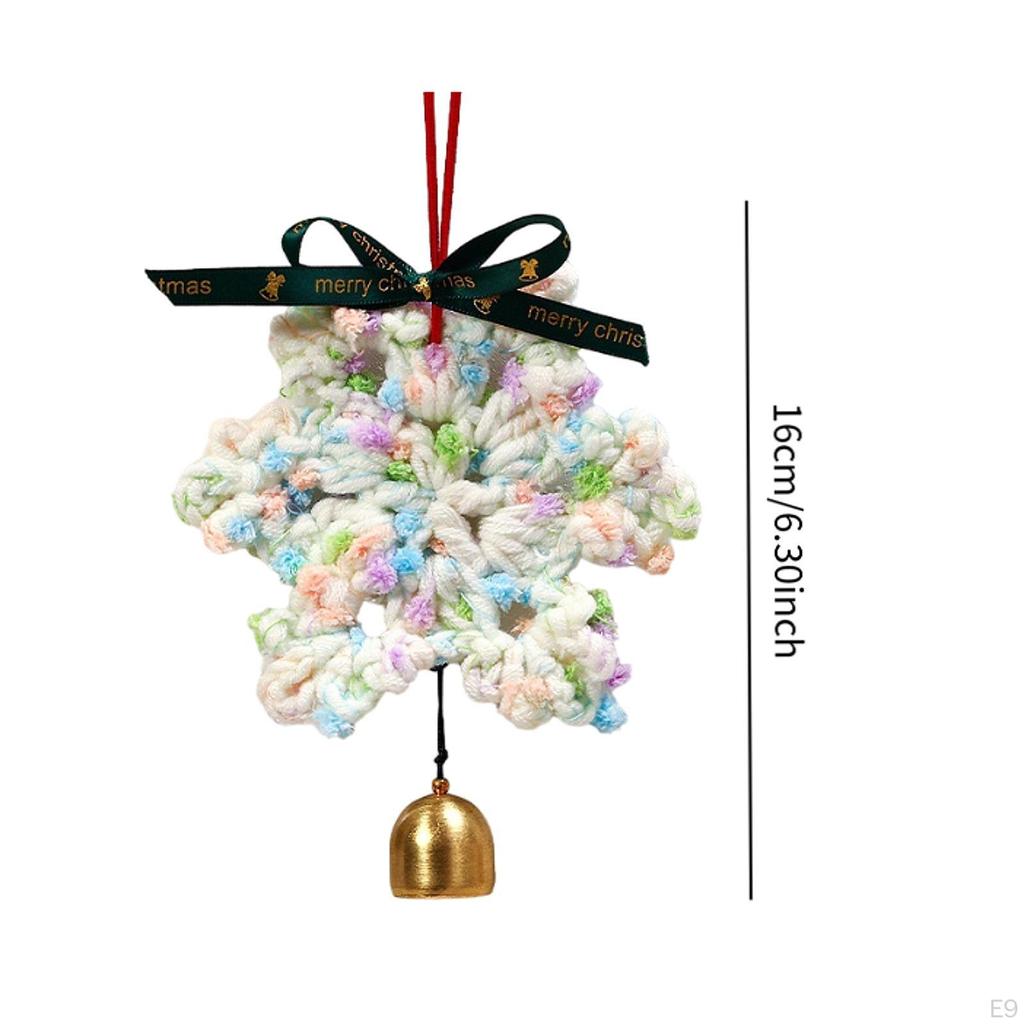 Christmas Crocheted Snowflake with Metal Bell Tree Decoration
