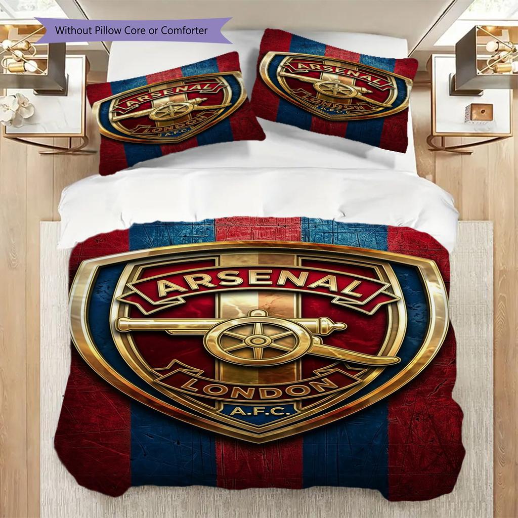 "Iconic Arsenal Football Emblem" Bedding (1 * duvet cover + 2 * pillowcase, without core) 2DFlat Bedding set Soft and comfortable