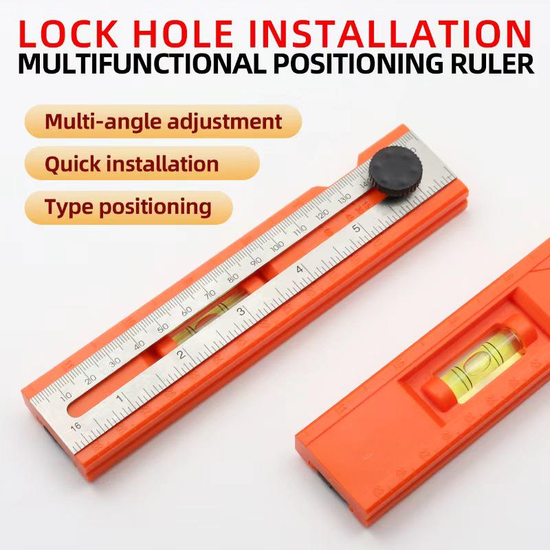 Foldable Multi-Angle Woodworking Lock Hole Positioning and Depth Marking Ruler