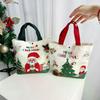 Christmas Gift Bags With Santa Claus Reindeer & Snowman Designs Durable Canvas Tote Bags Party Candy Bag Gift Bag Bulk