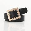 Elegant Alloy Gemstone Embellished Buckle Belt For Dresses In Versatile Colors