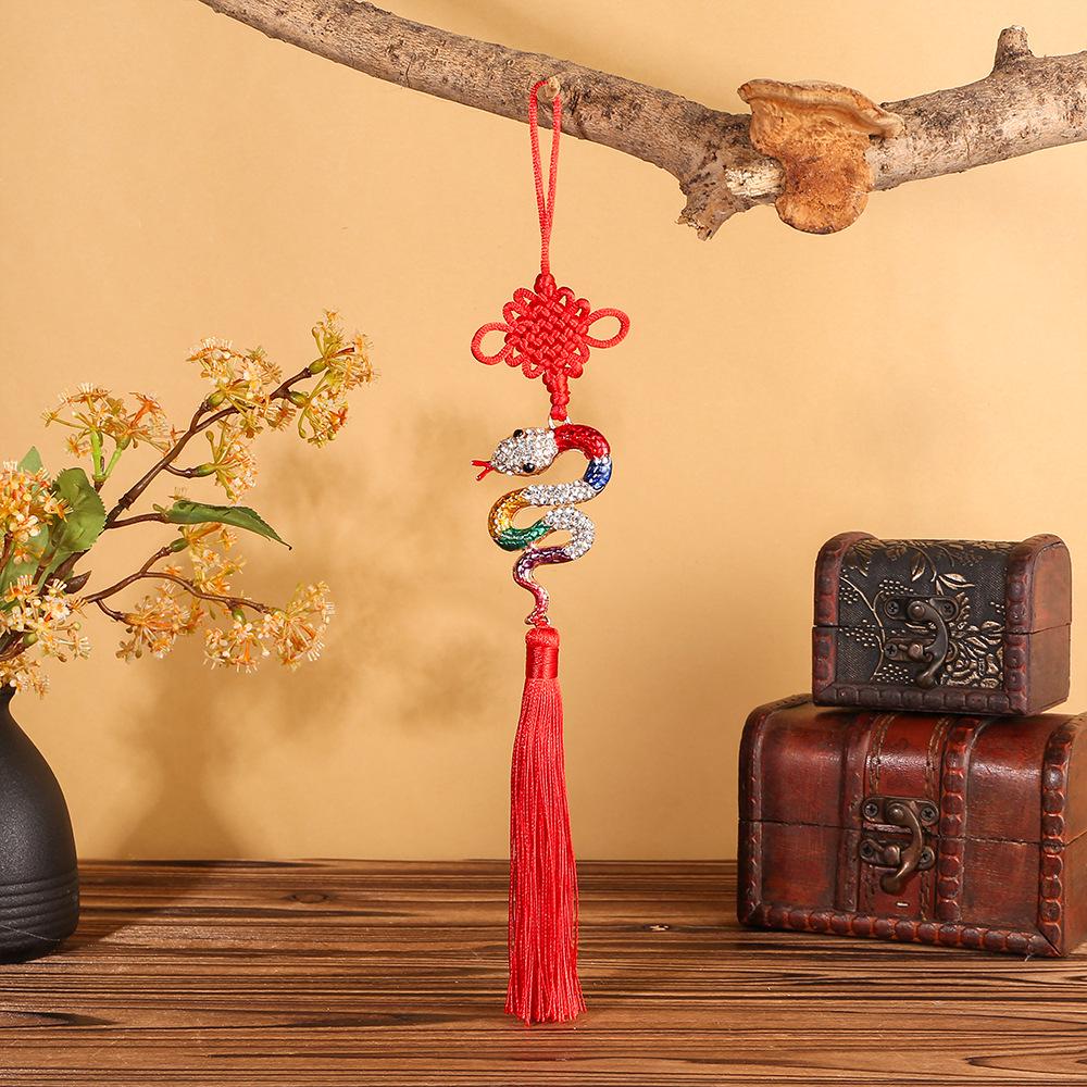 Chinese New Year Diamond Snake Tassel Car Pendant