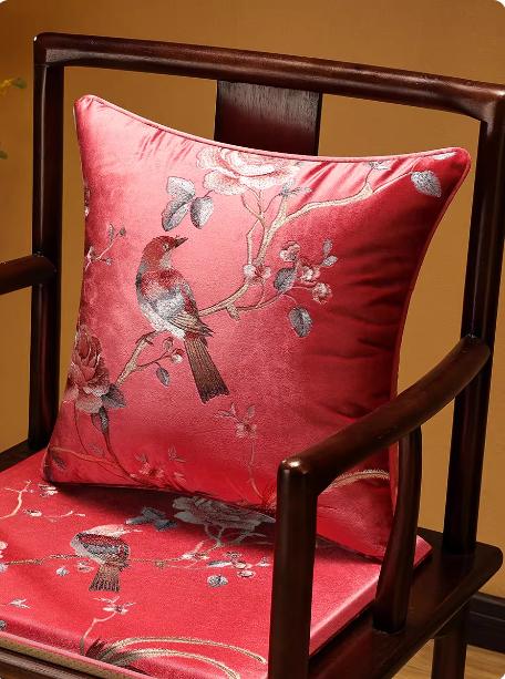 Luxury Peony Floral Embroidery Home Chair Decorative Pillow Cover Lumbar Support For Sofa Velvet Cushion Cover 45x45cm