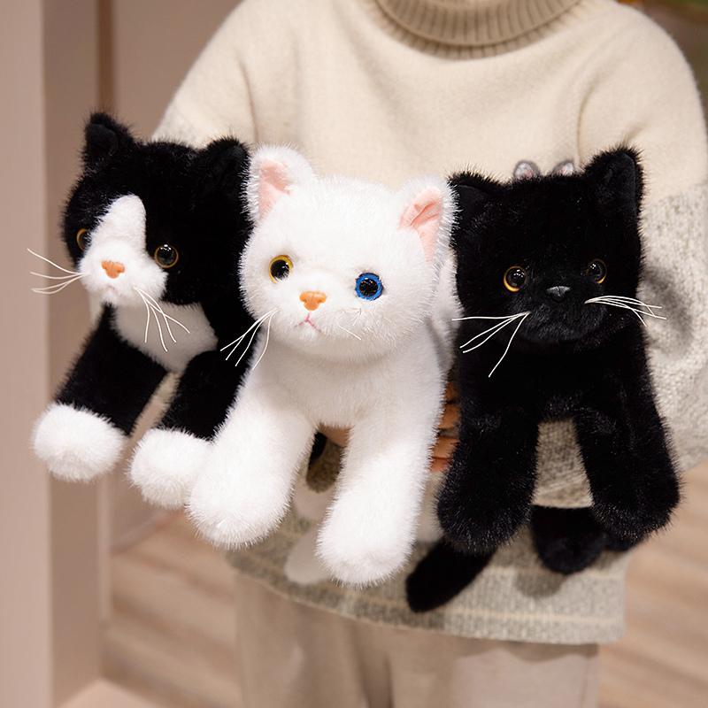 TreasuringU Kawaii Black Cat Plush Toy Soft Stuffed Doll Pillow Home Decor Sleeping Cute Animal