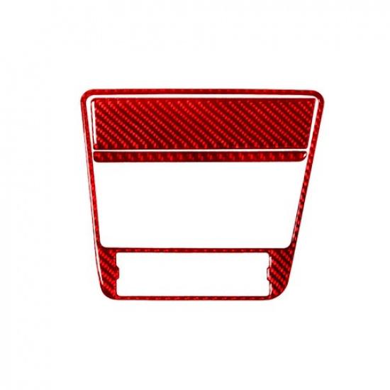 3Pcs For Volkswagen Tiguan Red Carbon Fiber Interior Center Storage Cover Trim