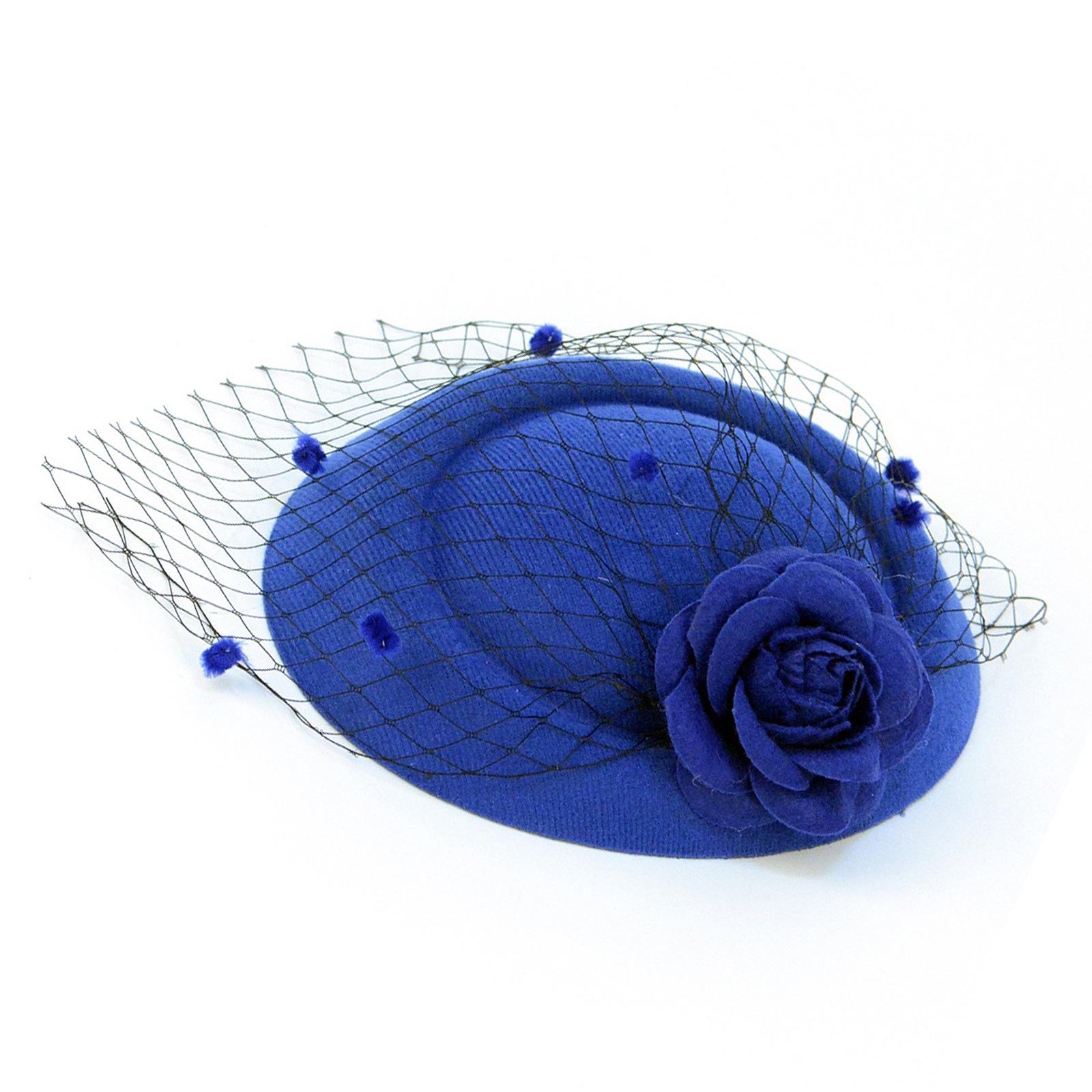

Stylish Tulle Headwear For Women Top Hat Headpieces For Parties And Wedding Celebrations Fancy Dress Accessories синий
