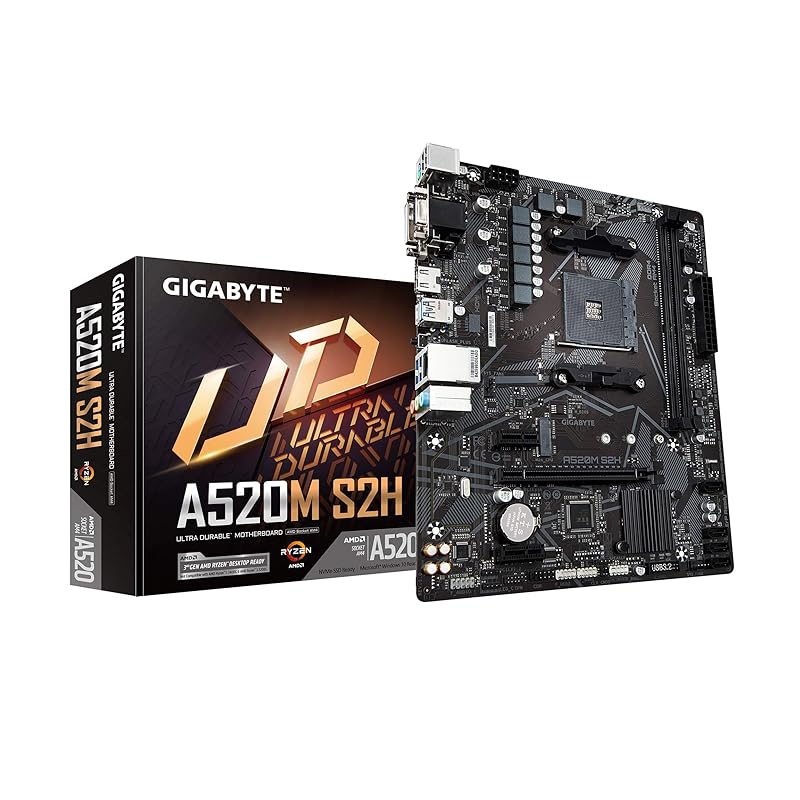 

Материнська плата GIGABYTE A520M S2H MicroATX [AMD Оснащена чипсетом A520] MB5140
