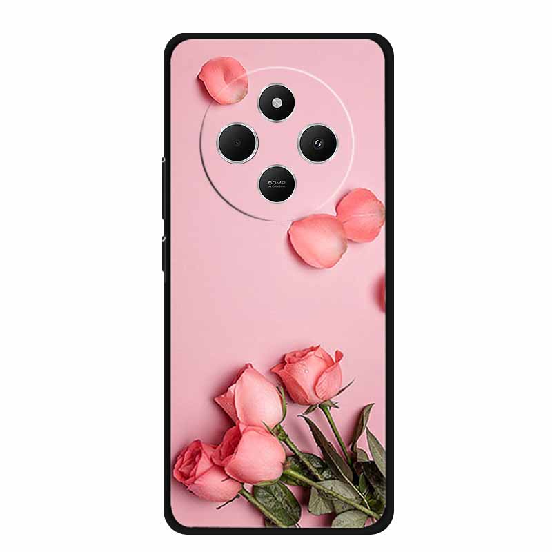 Phone Case For Xiaomi Redmi 14C Back Cover Case 14 C Black Silicone Soft Funda For Redmi 14C Case Redmi14C 6.88" Shockproof Bag