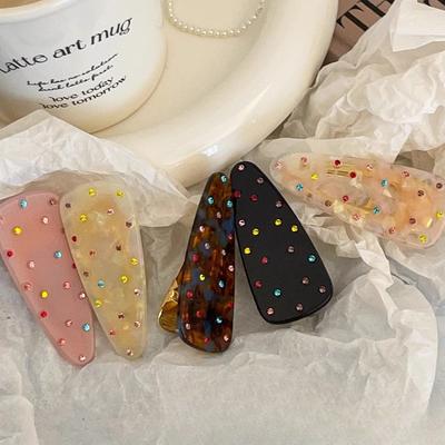Sweet and Elegant Duckbill ClipColorful Diamond Hair Clip Women's Bangs Clip Edge Clip New Hair Accessory