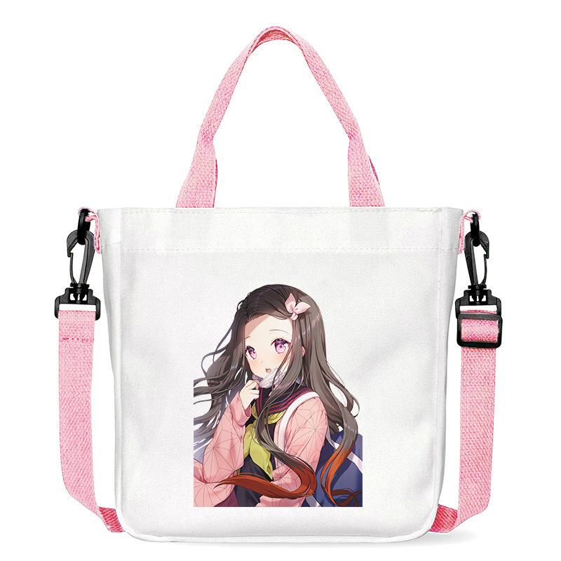 Borsa in Tela Stampata Crossbody Borsa a Mano Borsa a Spalla Fumetti Manga Giapponesi Nezuko Kamado Demon Slayer 7552