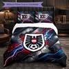 Austria Football Pattern 3 Pieces Bedding Set Soft Microfiber Duvet Cover with Pillow Cases for Bedroom