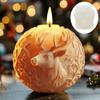 Moose Head Spherical Scented Candle Silicone Mold Reindeer Head Spherical Candle Mould Moose Resin Plaster Molds Christmas Gift