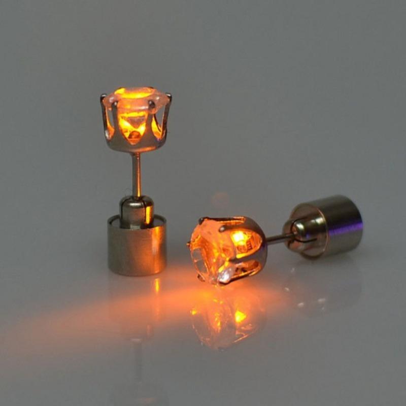 Orecchini Luminosi LED con Zirconi Scintillanti Orecchini Luminosi Creativi per Feste Nightclub Gioielli alla Moda da Donna Orecchini a Lobo