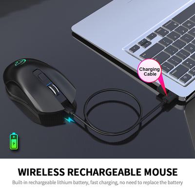 YWYT G851 2,4 GHz bezdrôtová myš, nabíjateľná, stlmiť myš Ergonomická myš s farebným svetelným efektom