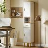 Bathroom Column Cabinet, Narrow Storage Unit with 2 Doors, Drawer, Open Compartment, White