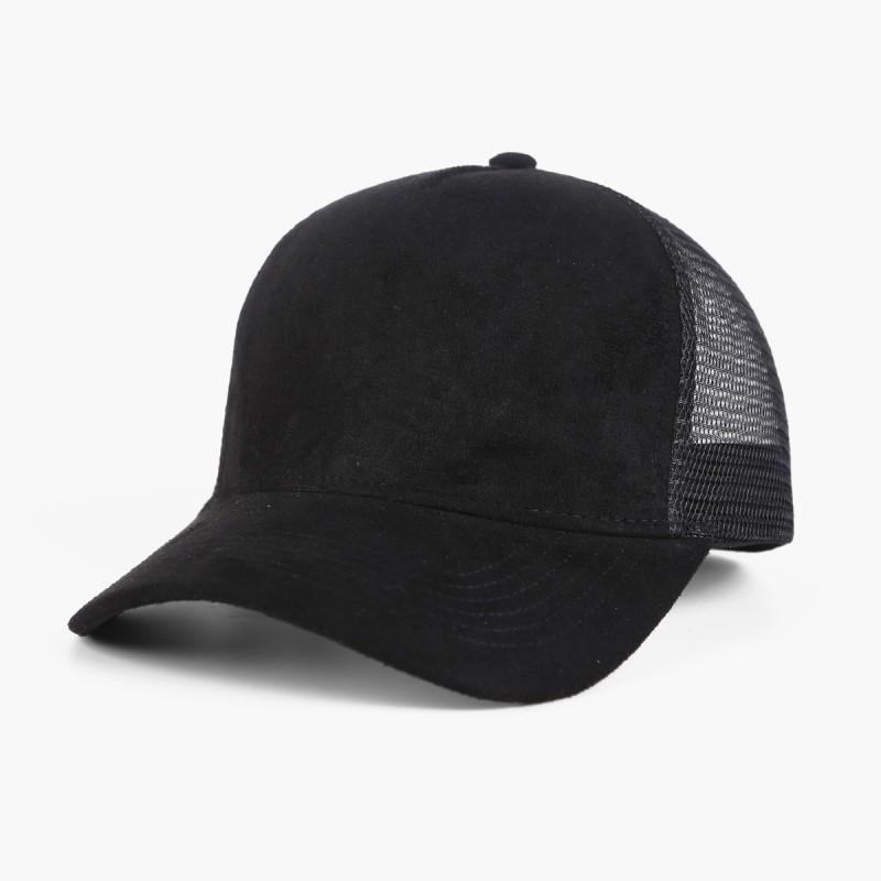 Unisex Suede 5-Panel Structured Baseball Cap With Mesh Back Breathable Sun Hat Outdoor Sports Casual Wear