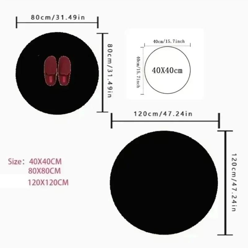 Flower Print Round Carpet Ethnic Coffee Table Anti-slip Rug Retro Home Decor Mat for Living Room Bedroom Study Terrace Area