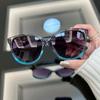 Lunettes Lentilles Miroir Ovales 2025 pour Femmes Charnière Métallique, Style Vintage Oeil de Chat, Lunettes Décoratives pour la Mode & la Randonnée