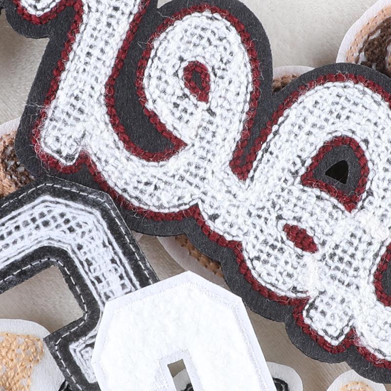 Chenille Embroidered Patch: DIY Clothing Accessories with English Letters
