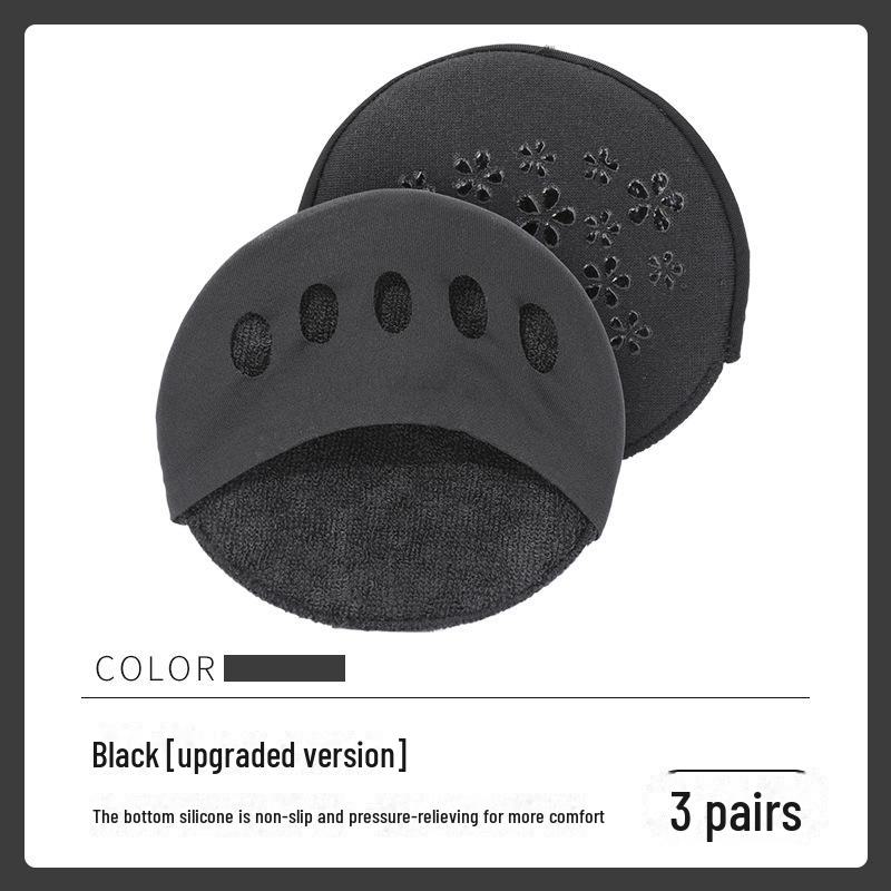 

Женские невидимые носки Ice Silk - нескользящие, дышащие, из хлопковой смеси для высоких каблуков Silicone anti-slip чёрный