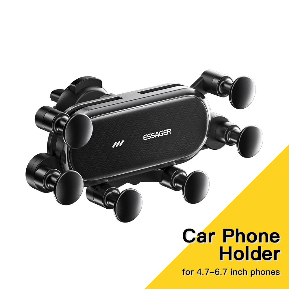 

Essager Gravity Car Phone Holder Air Vent Clip Mount Mobile Cell Phone Stand In Car GPS Support For 14 13 12 Pro