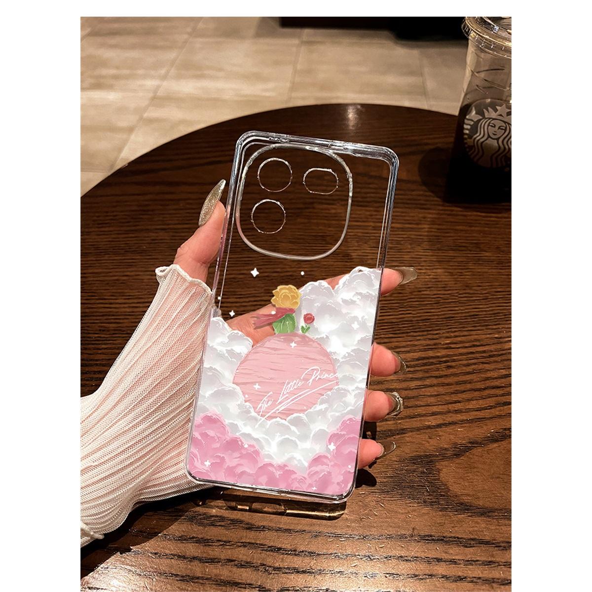 

Чохол для телефону Маленький принц Хмара троянди з ТПУ для IPhone 15 14 13 12 11 Pro Max X XR XS 8 7 Plus, Прозорий ударостійкий захисний чохол XIAOMI 17 Ultra білий