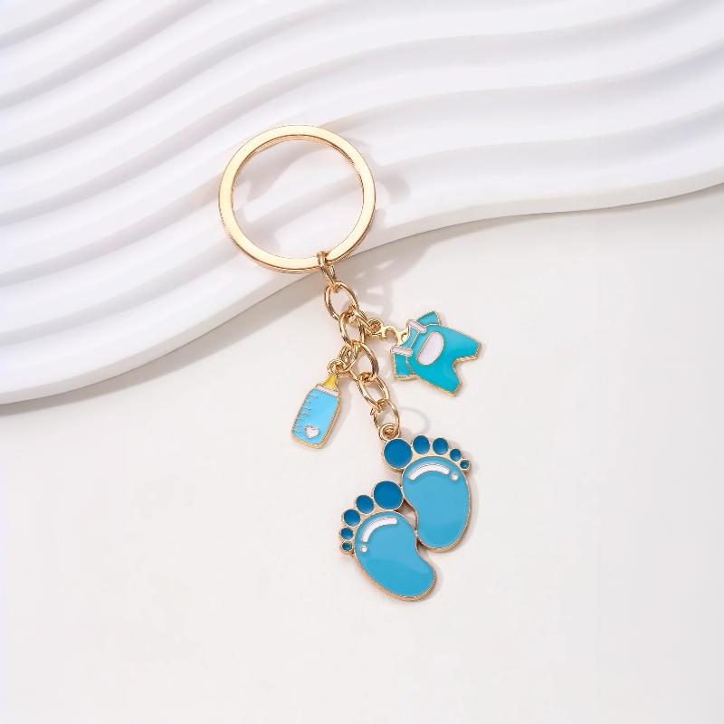Baby Feet Keychain 5 Sets Per Package Adorable Souvenir for Baby Welcome Party Friendship Gift for Friends