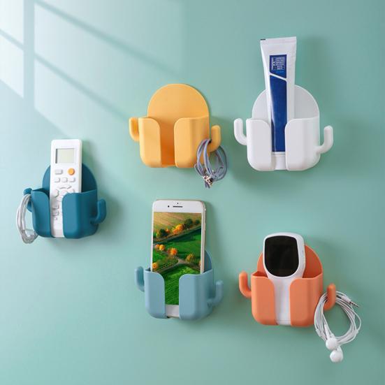 Soporte de control remoto para montaje en pared, autoadhesivo, ABS, sin taladros, fácil de instalar, soporte de carga para teléfono móvil para el hogar