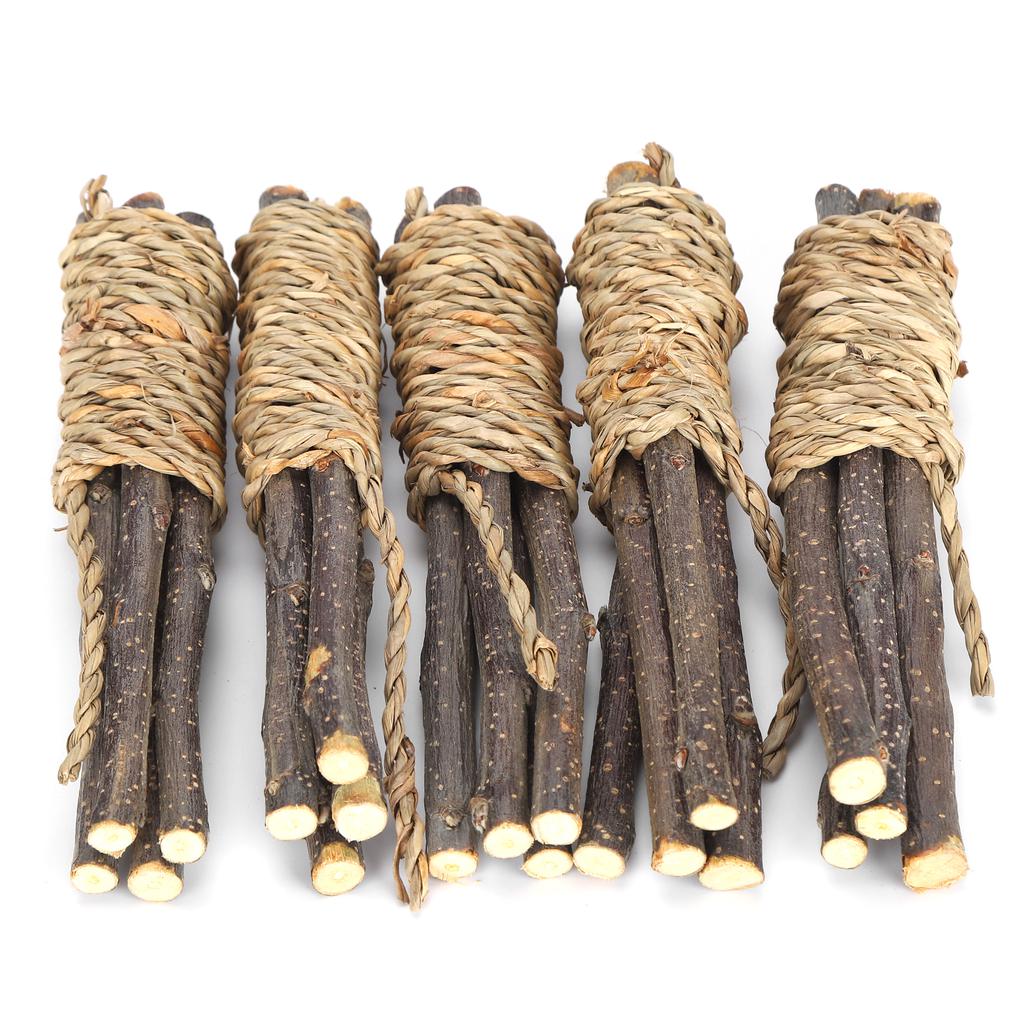 5PCS Wooden Sticks Pet Chew Toys Teeth Cleaner for Parrot Rabbit Hamster Small Animals