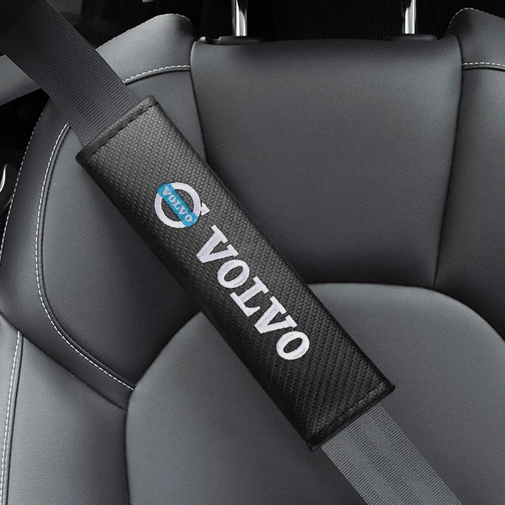 Hzmuq8 Car Styling Seat Belt Cover Leather Seatbelt Shoulder Strap Protector Pads For Volvo Rdesign Polestar AWD V50 S60 XC60 S40 XC40 Lmjp0